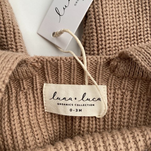 NWT Luna + Luca Chunky Knit Overalls 0-3 months - Picture 9 of 10